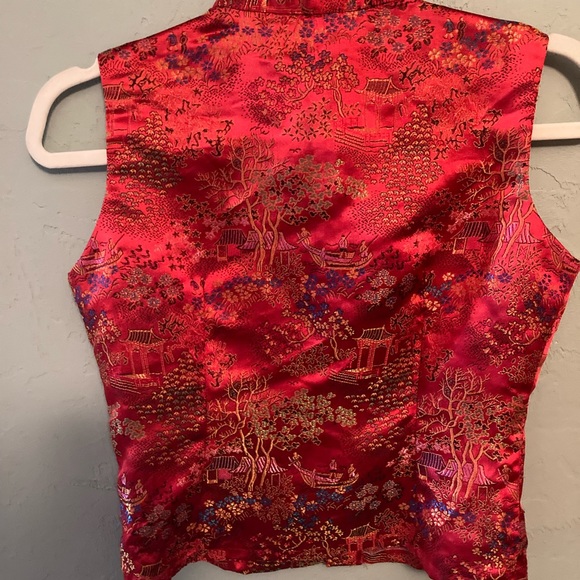 Vintage Vietnamese silk oriental blouse. Beautifully embroidered, Snap closure - Picture 3 of 6